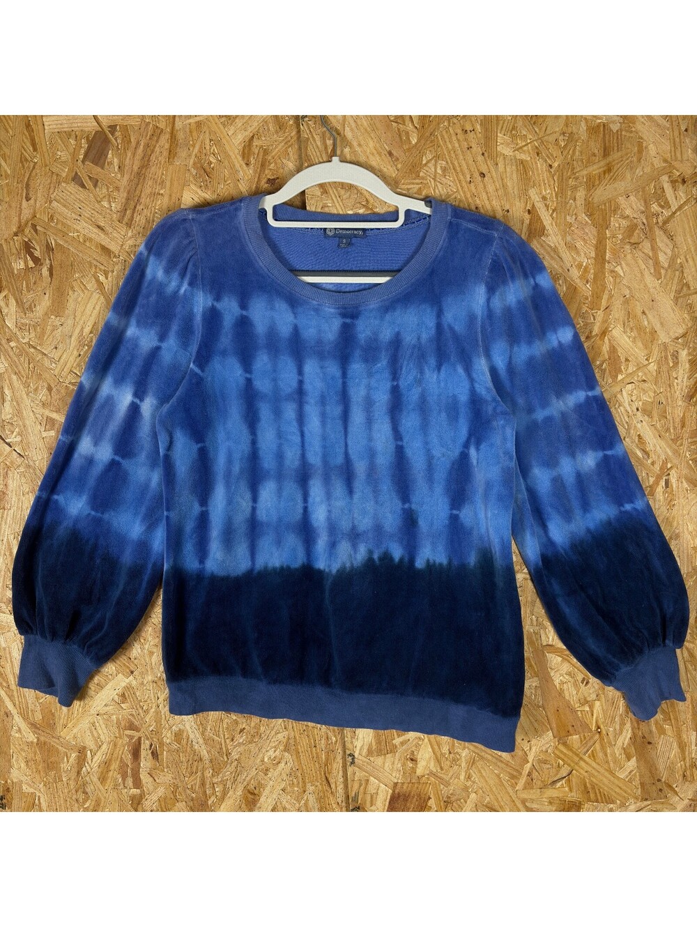 Democracy blue tie-dye knit sweater